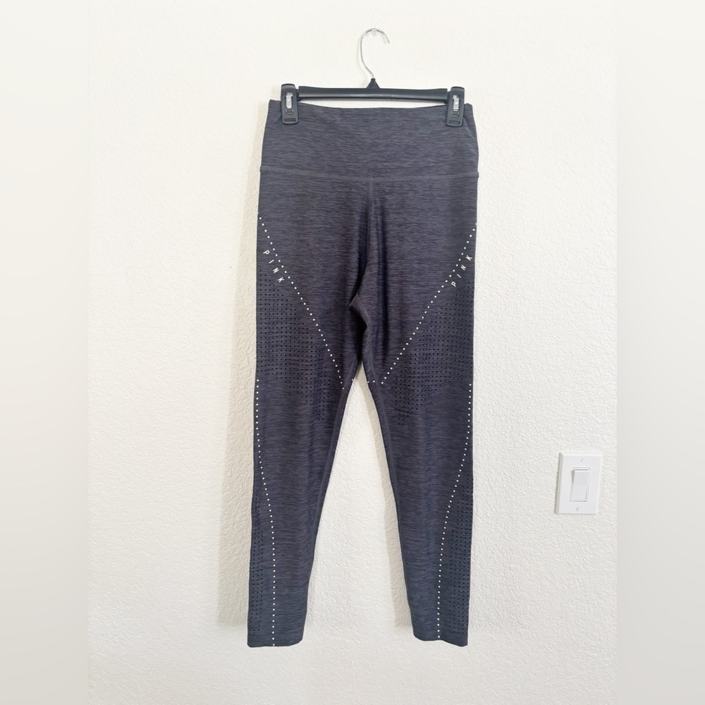 Pink Victoria's Secret Leggings Medium Ultimate High Waist Laser‎ Cut Grey
